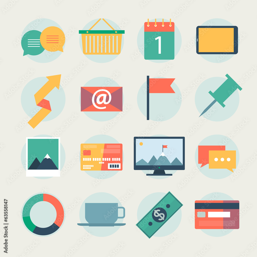 Modern flat icons vector collection, web design objects, Modern flat icons vector collection, web design objects,