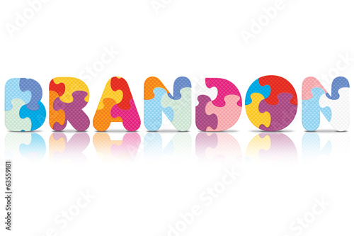 Vector BRANDON written with alphabet puzzle