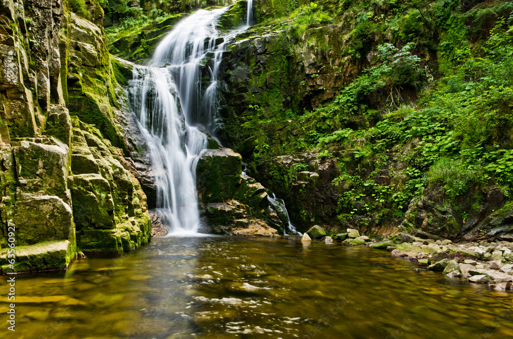 Famous Kamienczyk waterfall, Poland