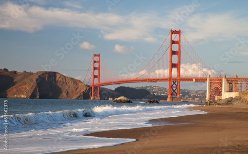 Golden Gate Bridge with the waves