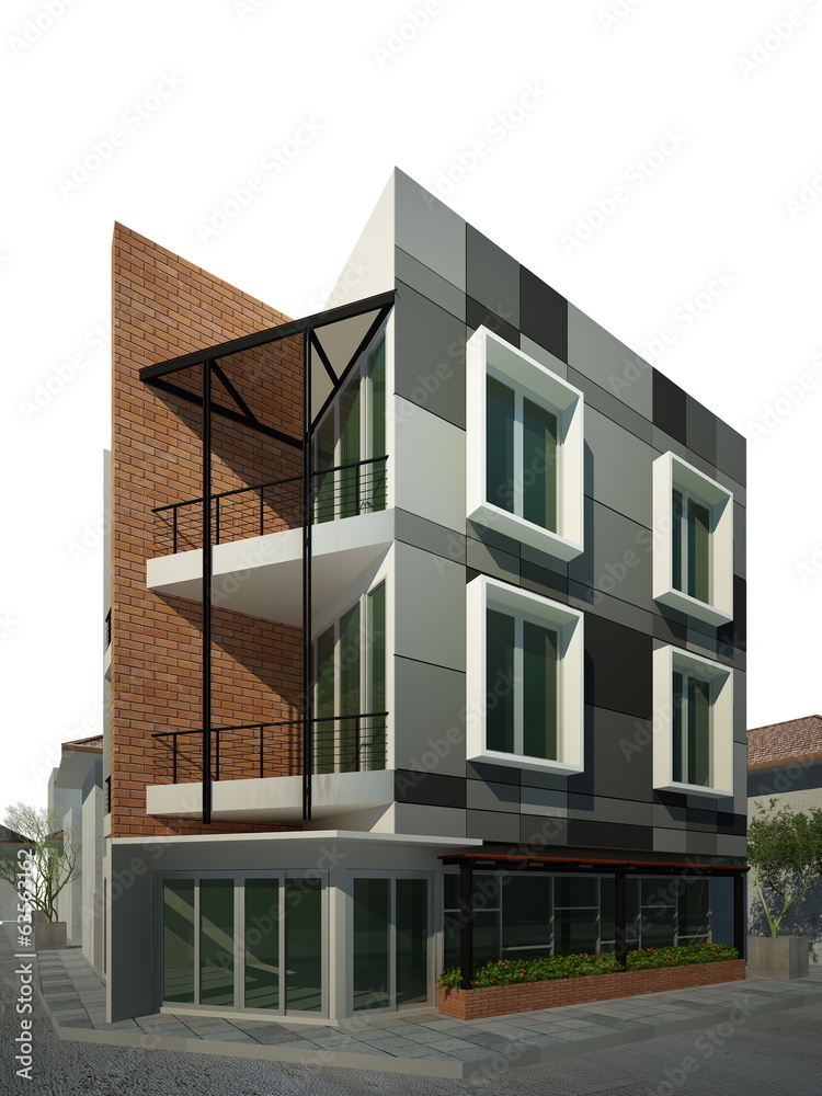 3d render of  building