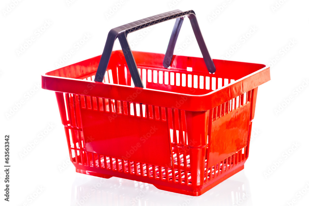 Fototapeta premium shooting an empty shopping cart in the studio