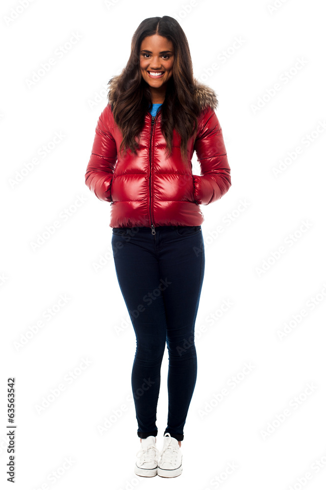 Beautiful girl wearing winter jacket Beautiful girl wearing winter jacket