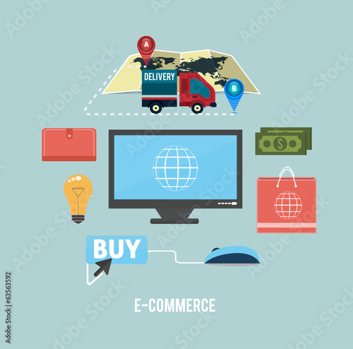 E-commerce infographic concept of purchasing
