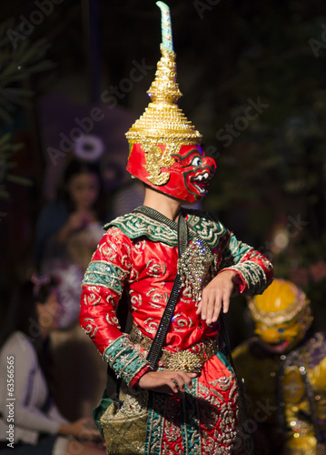 Thai Cultural Show Hanuman "Khon-Thai classical masked ballet , Thailand. Ramayana Story"