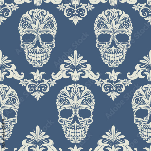 Skull Swirl Decorative Pattern