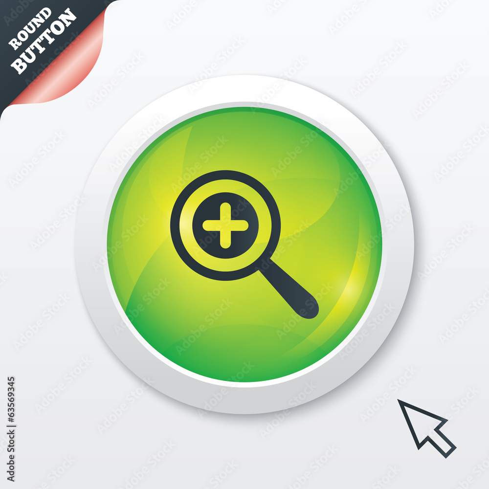 Magnifier glass sign icon. Zoom tool. Navigation Magnifier glass sign icon. Zoom tool. Navigation