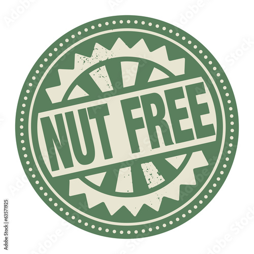 Abstract stamp or label with the text Nut Free written inside