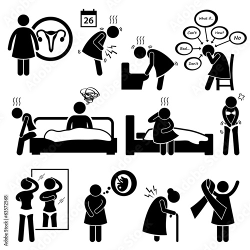 Woman Sickness Illness Diseases Cliparts