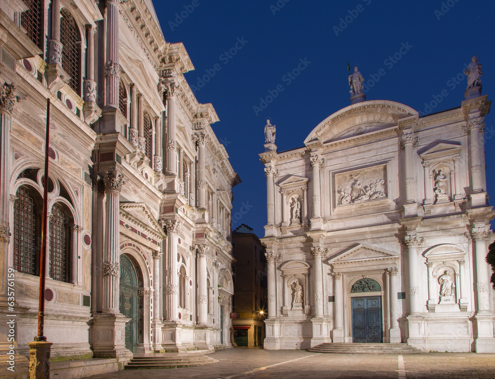 Venice - Scuola Grande di San Rocco and church Chiesa San Rocco