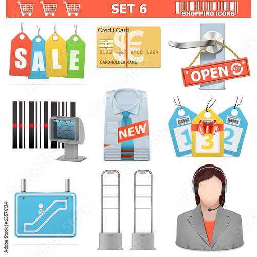 Vector Shopping  Icons Set 6