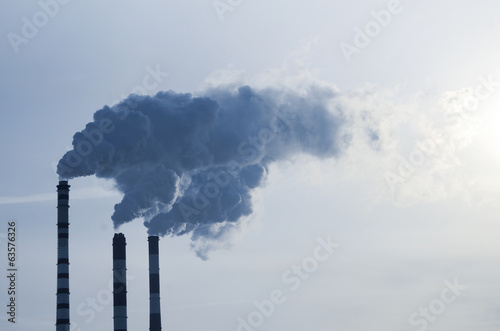 Smoke emission from factory pipes