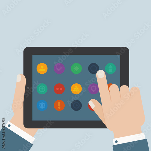 flat tablet apps touch