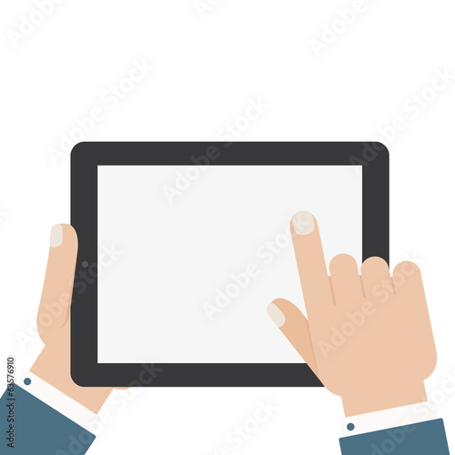 flat blank tablet touch isolated
