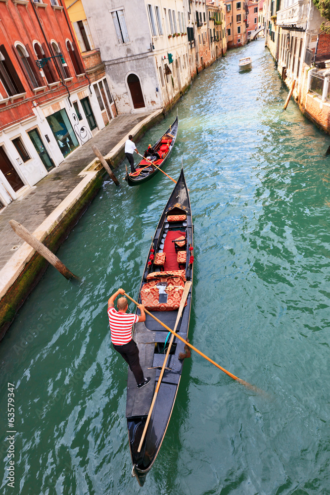 Gondolas on a Venetian canal