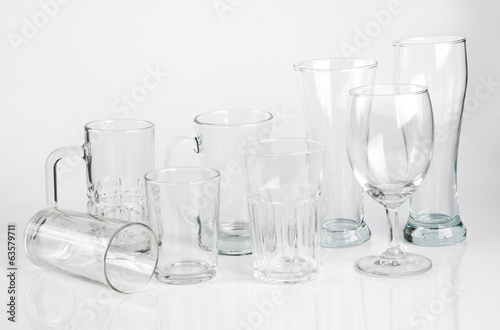 Several transparent glass-works.