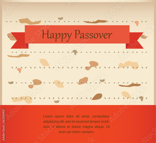 passover invitation on matzoh background