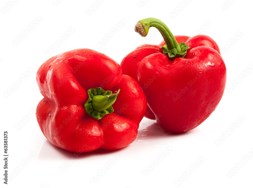 Sweet red pepper isolated on white background