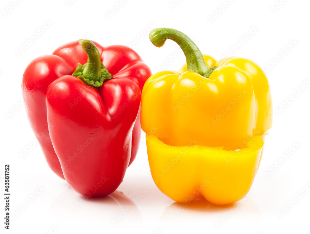 Fresh colored capsicum isolated on white background Fresh colored capsicum isolated on white background