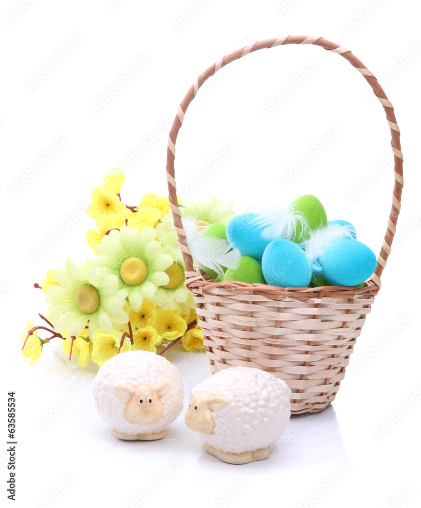 Easter eggs and lambs