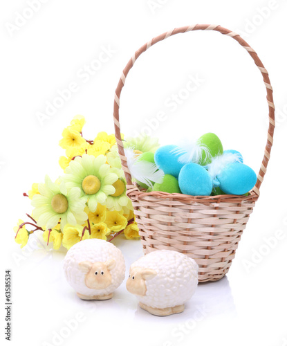 Easter eggs and lambs