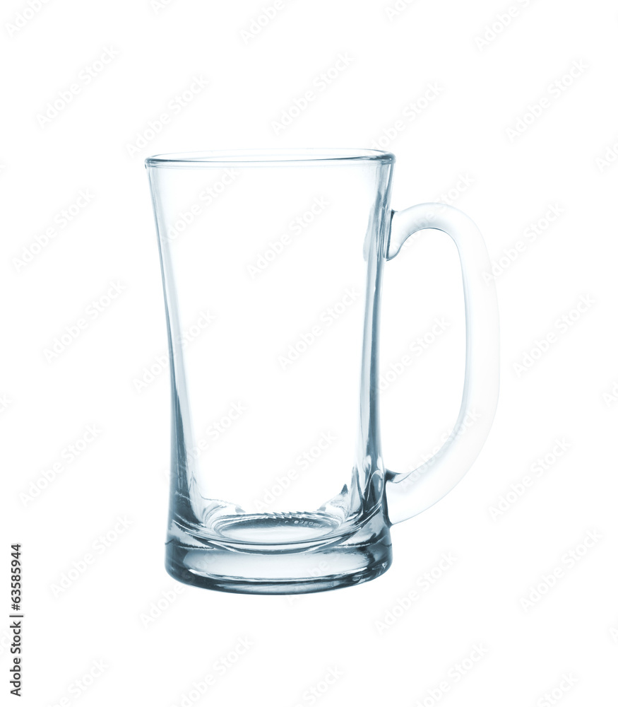 Empty glass on white.