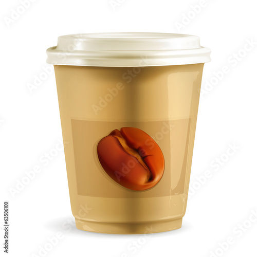 Coffee paper cup, vector