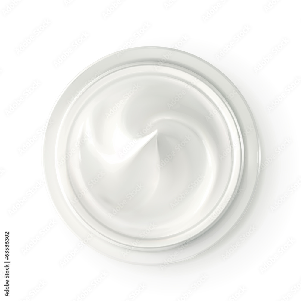 Hygienic cream, top view vector illustration