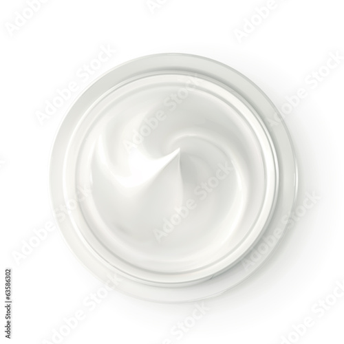 Hygienic cream, top view vector illustration