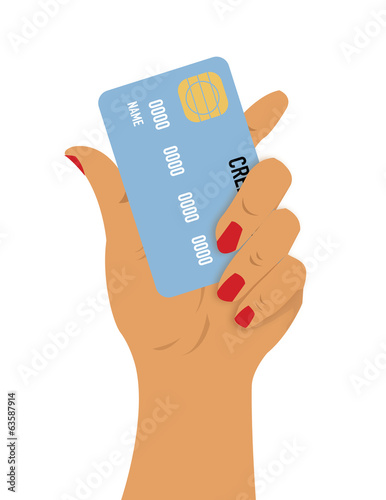 woman hand holding credit card
