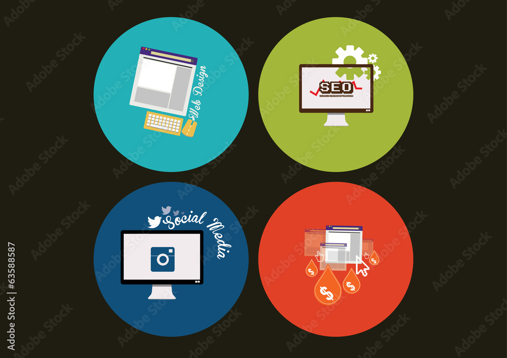 concept icons for web and mobile services and apps concept icons for web and mobile services and apps