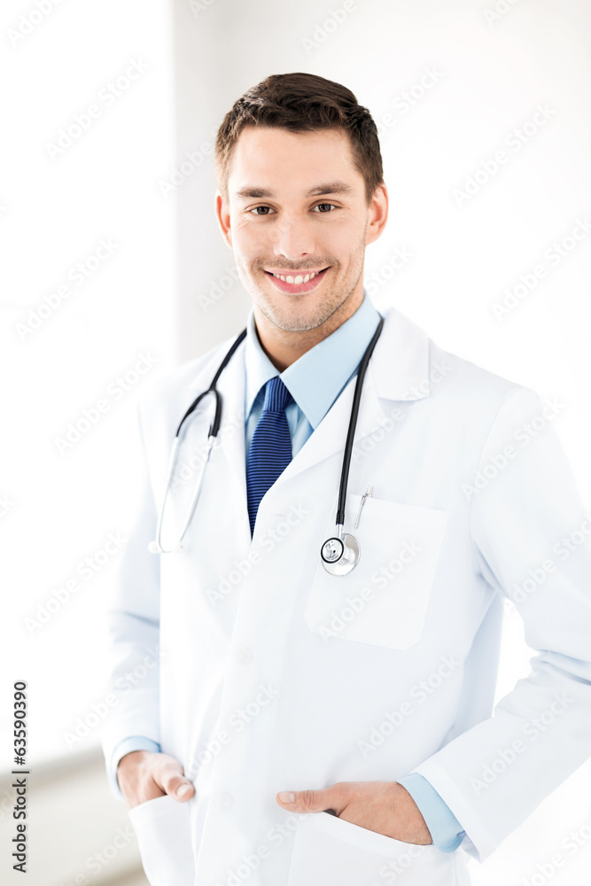 male doctor with stethoscope