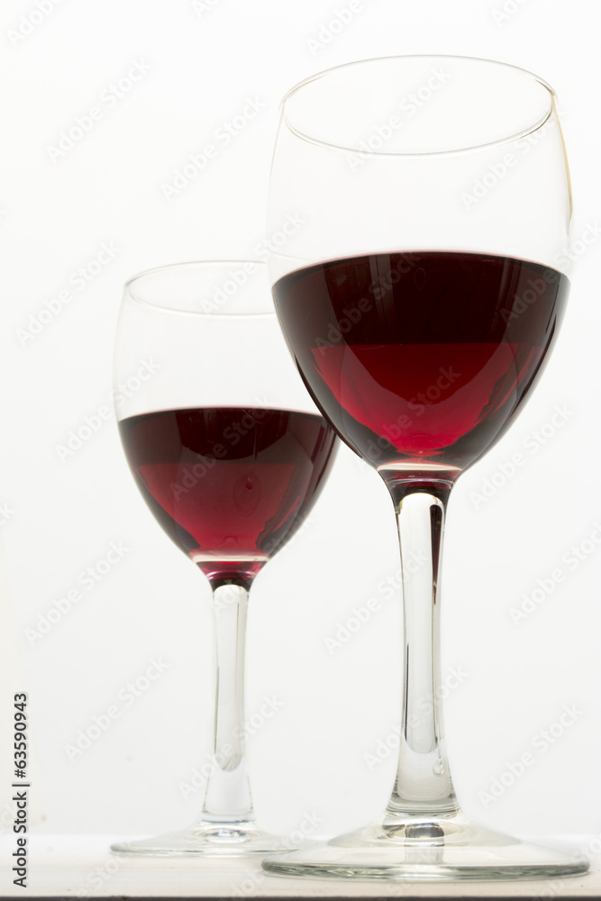 Glasses of red wine