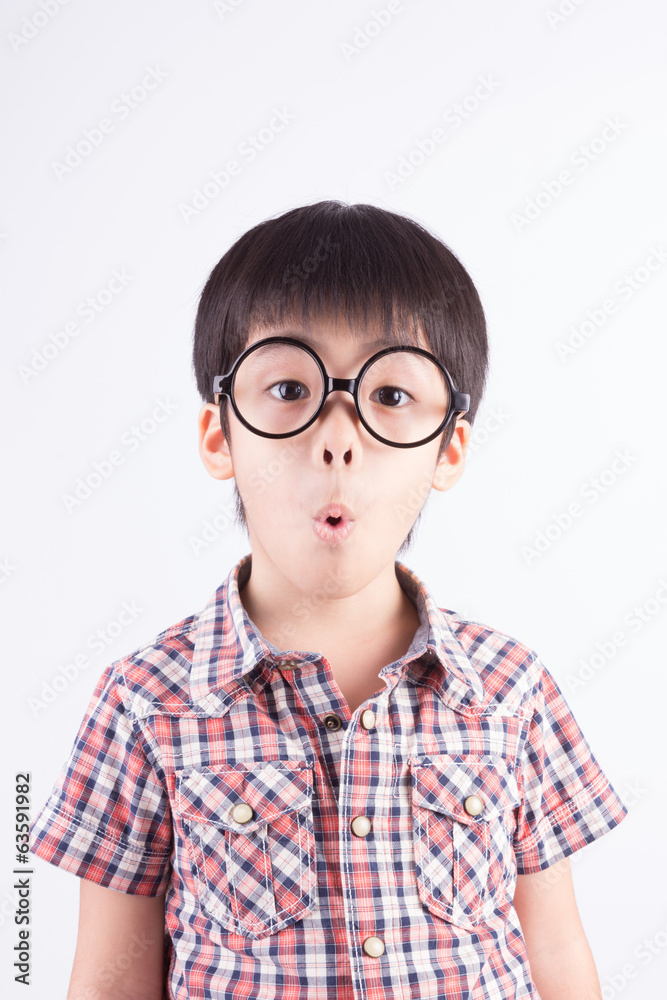 little child with astonished expression