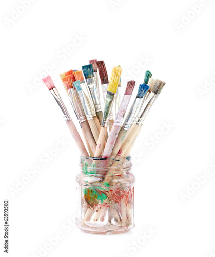 Paint brushes isolated on white
