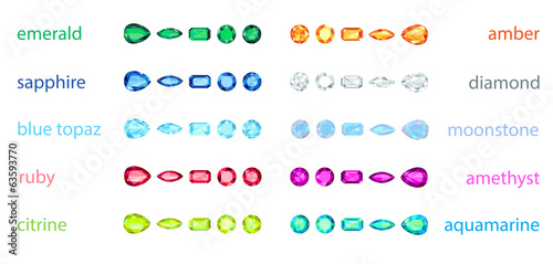 big set of variety gemstone. EPS10, no gradient, no transparency photo