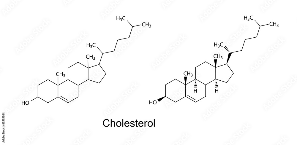 Structural formulas of cholesterol molecule Structural formulas of cholesterol molecule