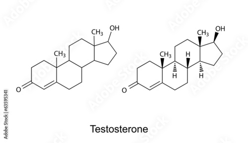 Structural formulas of testosterone molecule photo
