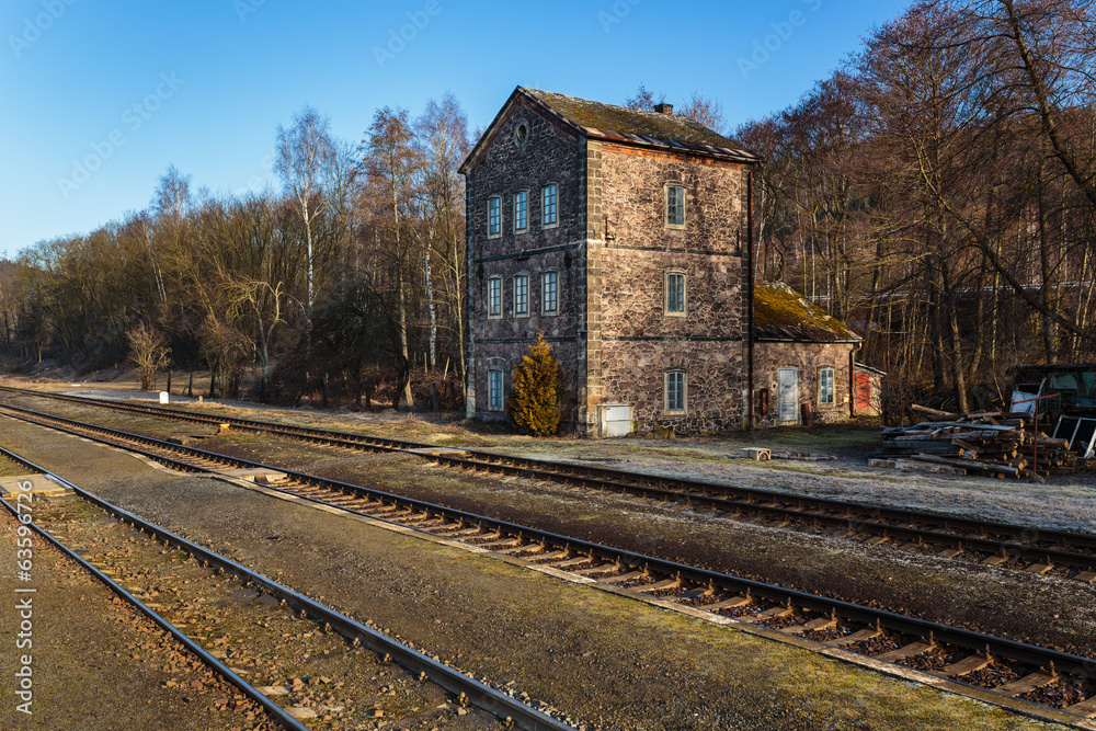 Old abandoned railway building in Czech Republic Old abandoned railway building in Czech Republic
