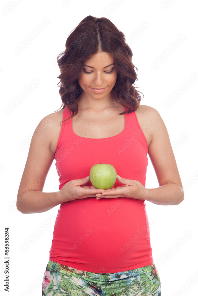 Beautiful pregnant woman with a apple Beautiful pregnant woman with a apple