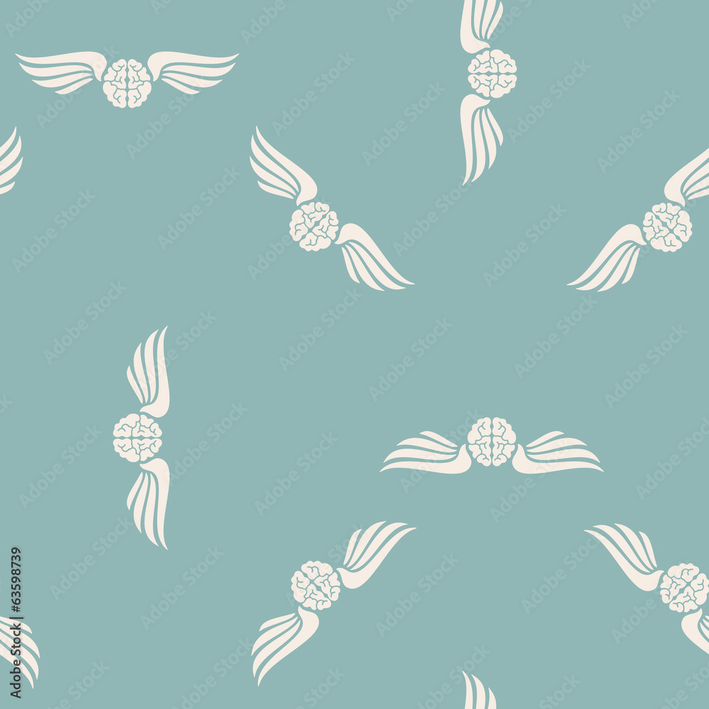 seamless background, wing, feather, angel, brain