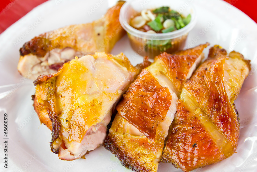 The Roasted chicken with dip sauce The Roasted chicken with dip sauce