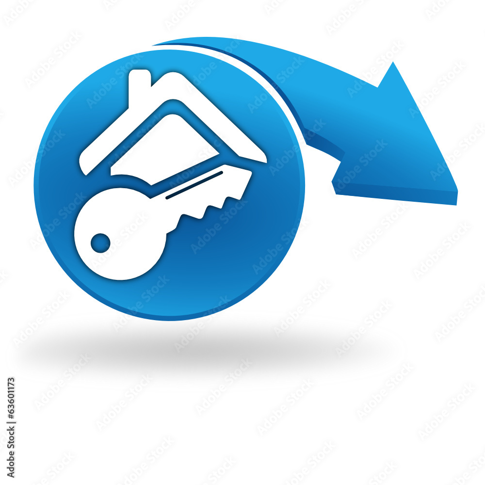maison sous alarme sur bouton bleu