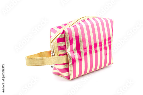 Makeup bag isolated white background