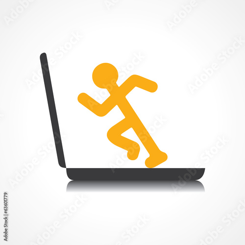 Man running with technology stock vector