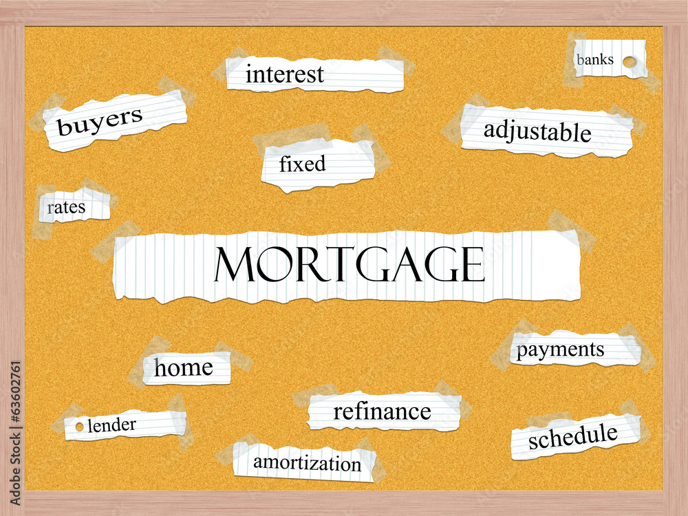 Mortgage Corkboard Word Concept