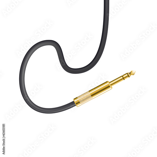 Golden Jack with cable isolated on white