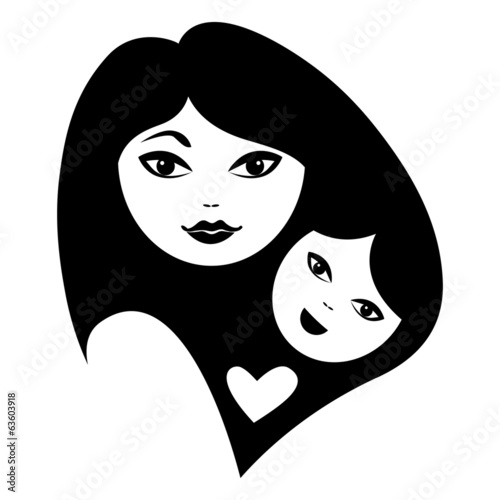 Mother and baby silhouettes