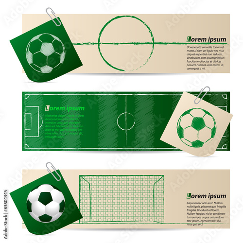 Label set of three with soccer elements