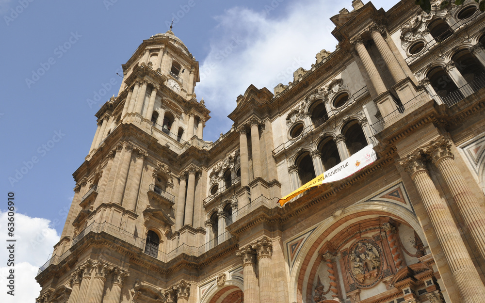 Malaga, historische Altstadt, Kathedrale, Sommer, Spanien